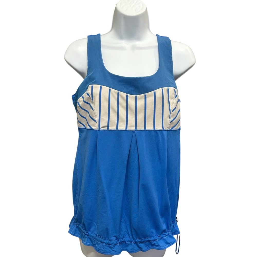 Lululemon Elevate Tank | Pipe Dream Blue & Stripe Top Size 10